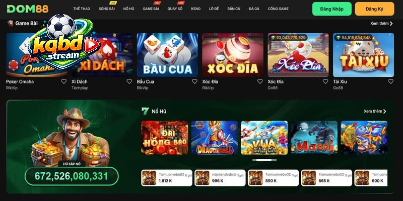 Danh sách những sảnh game hot nhất tại DOM88