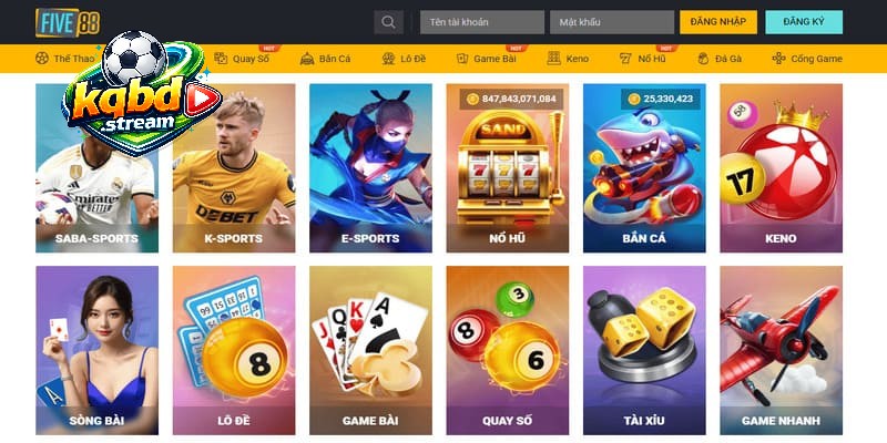 Tổng hợp các sảnh game nổi bật tại FIVE88