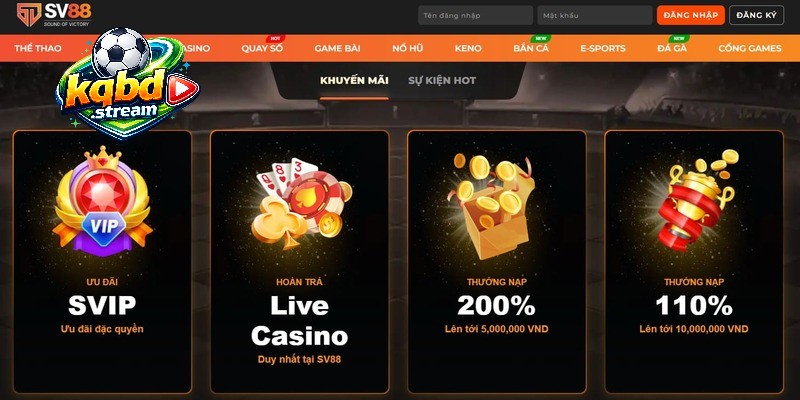 Điểm danh những sảnh game hấp dẫn nhất tại SV88