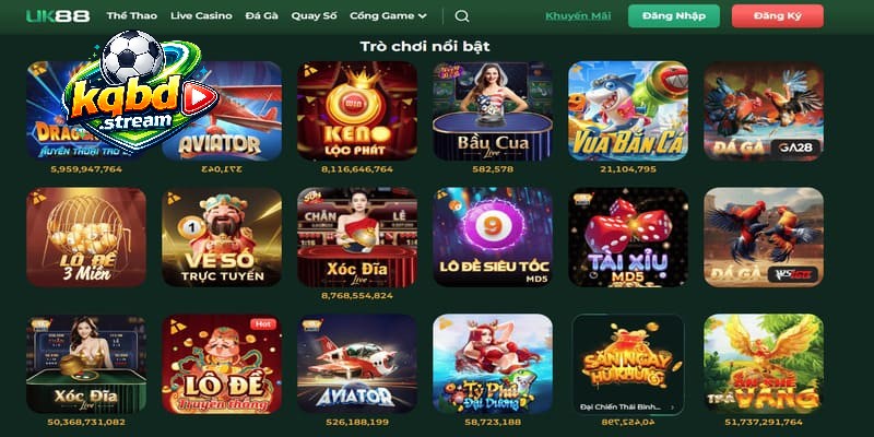 Khám phá các trò chơi đặc sắc tại UK88
